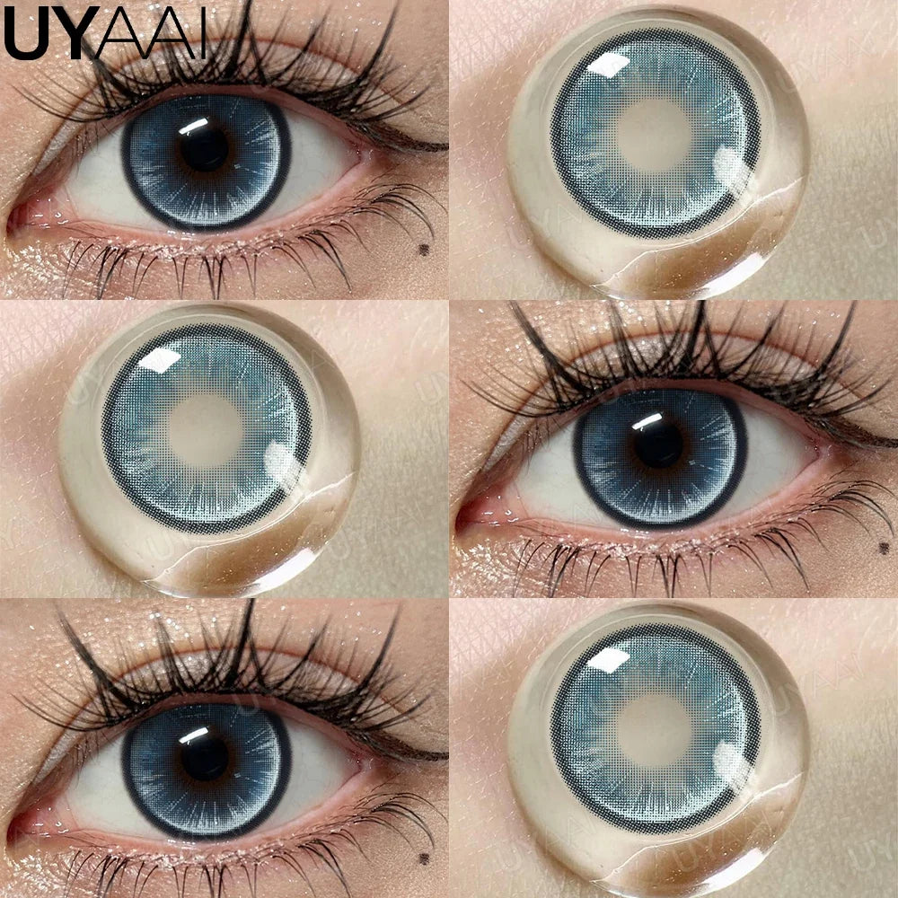 Natural Blue Colored Contact Lenses Blue Contact Lenses Capri Series Cosmetic Lens New Style 2Pcs