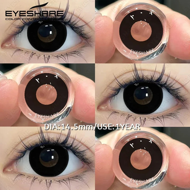 EYESHARE 1Pair Cosplay White Lenses Halloween Color Contact Lenses Red Eye Makeup Lenses Crazy Contact Lenses Black Eyes Lens