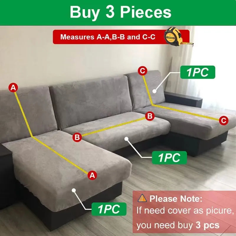 Water-resistant Elastic Sofa Cover for Living Room Stretch 1/2/3/4 Seater L-Shaped Corner Couch Cover Armchair Protector