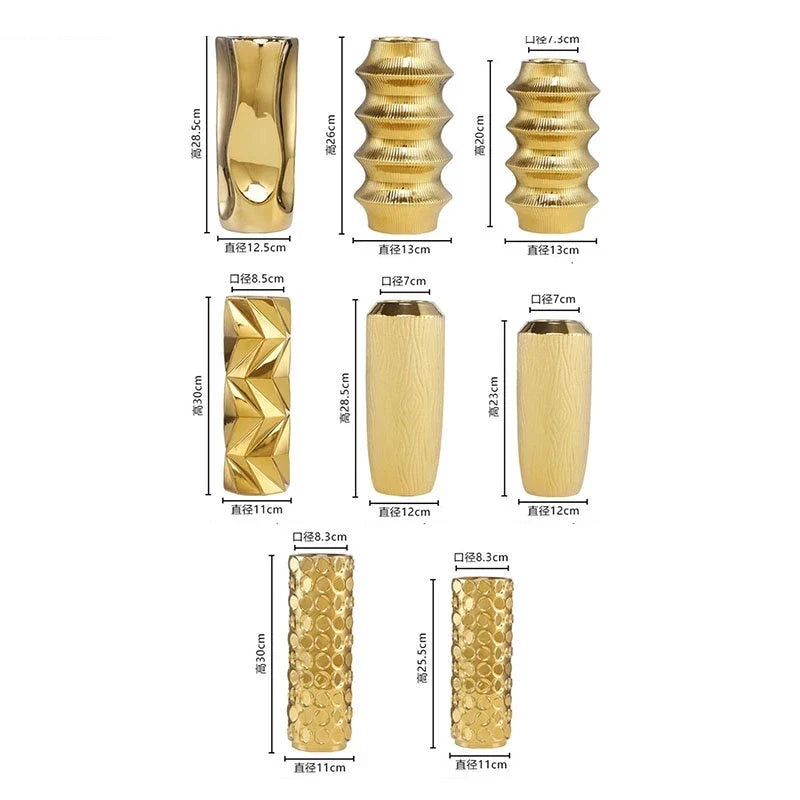 Ceramic Vase Light Luxury Tabletop Hydroponic Flower Arrangement Vases Modern Home Decoration Accessories