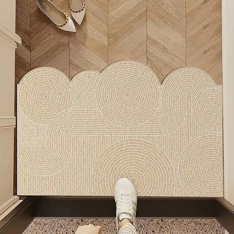 Durable Entrance Mat with Mountain/Wave Design Non-slip Easy-to-Clean Pad for Home Foyer Entrance & Indoor Floors