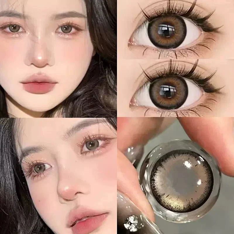 1 Pair New Natural Contact Lenses for Eyes Soft Brown Lenses Myopia Degree -0.00to-8.00 Beauty Pupil Makeup Free Shipping