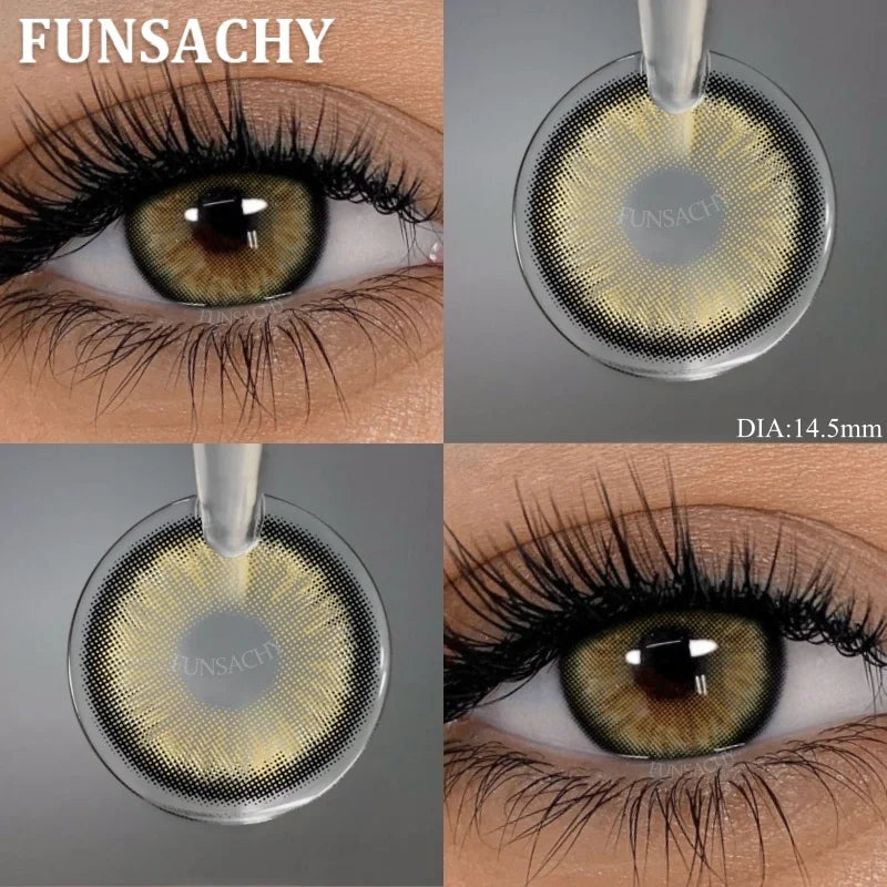 1 Pair Black Color Contact Lenses Brown Grey Beauty Soft Contact Lenses Yearly Fast Shipping Beauty Pupils Cosmetics