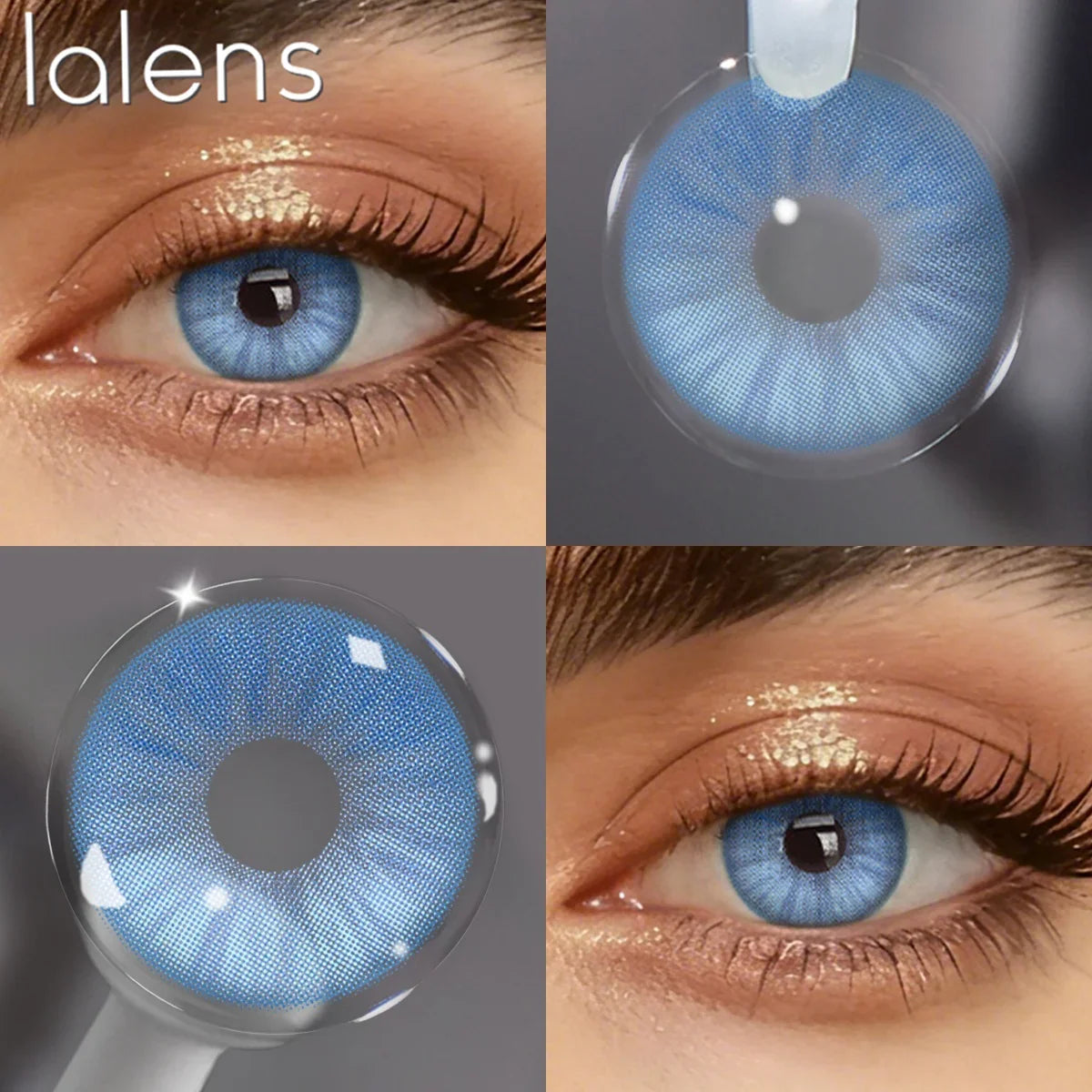 Colored Contact Lenses with Prescription 6 Months Disposable Blue Soft Contacts for Eyes Natural Makeup Lens