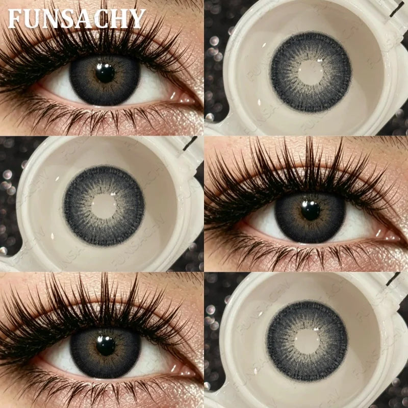 2Pcs New Colored Contact Lenses Grey Blue Green Series Soft And Comfortable BrownContact Lenses Yearly Beautiful Pupils