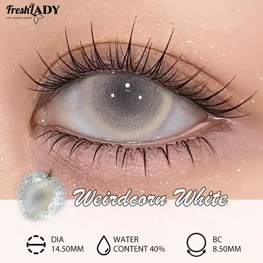 1 Pair Cosplay Color Contact Lenses Crazy White Anime Contact Lenses For Halloween Role Play Party Cosmetic Holidays