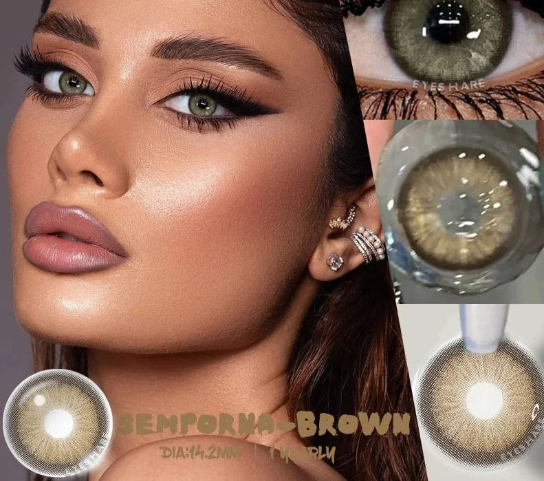 1Pair Color Contact Lenses for Eyes Blue Eye Lenses Natural Gray Pupils for Eyes Green Lenses Yearly Use Eye Contacts