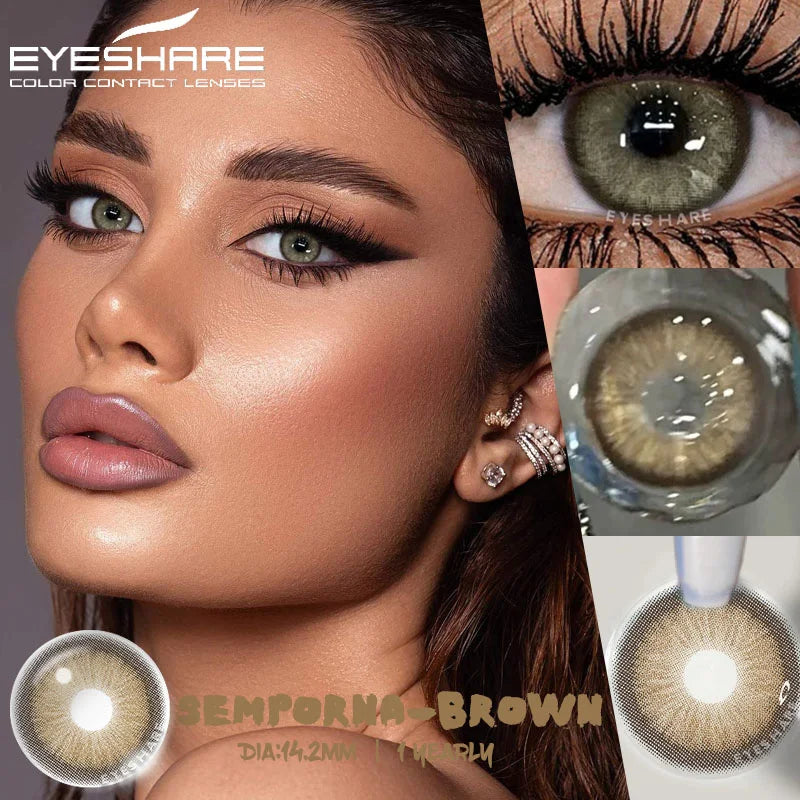 1Pair Color Contact Lenses for Eyes Blue Eye Lenses Natural Gray Pupils for Eyes Green Lenses Yearly Use Eye Contacts