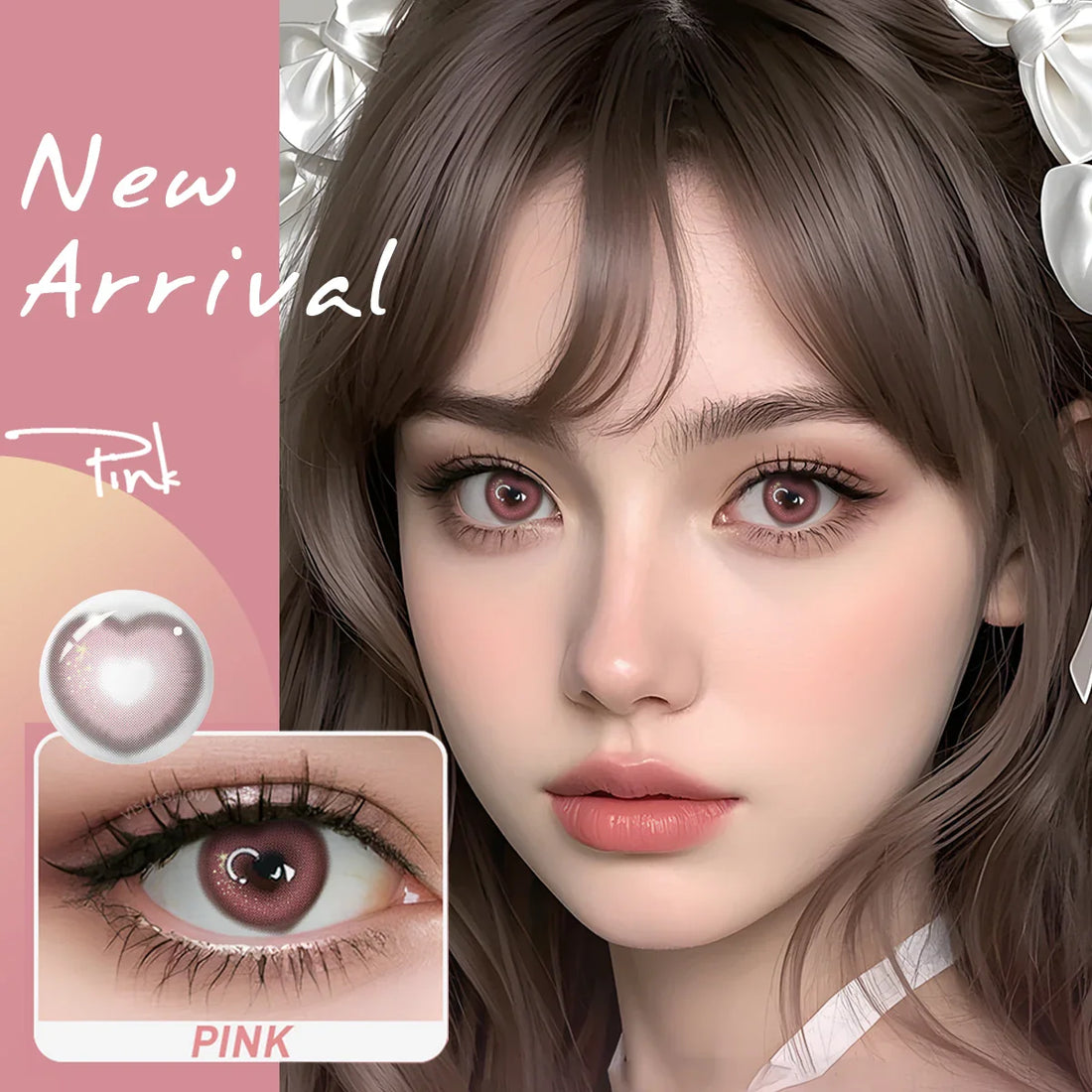 1 Pair Sweet Heart Red/Blue/Gray Colored Contact Lenses, Soft&Comfortable Colorcon for Cosplay or Natural Daily Wear