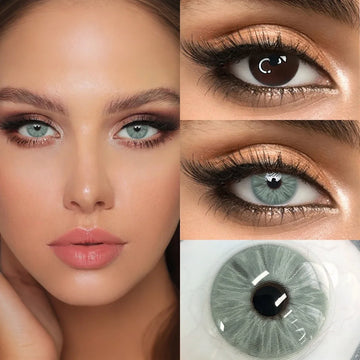 Metcolor Blue Colored Contacts 2Pcs Half-Year Small Pupil Prescription Soft Cosmetic Lenses