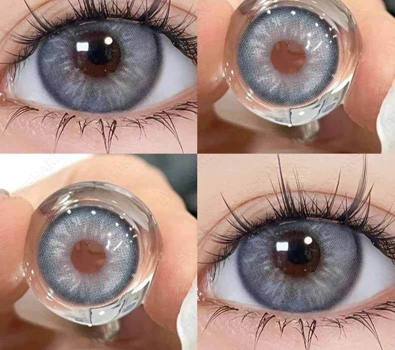 2pcs Colored Contact Lenses for Eyes Natural Look Brown Eye Lenses Gray Pupils Blue Lenses Green Contacts Beauty Makeup