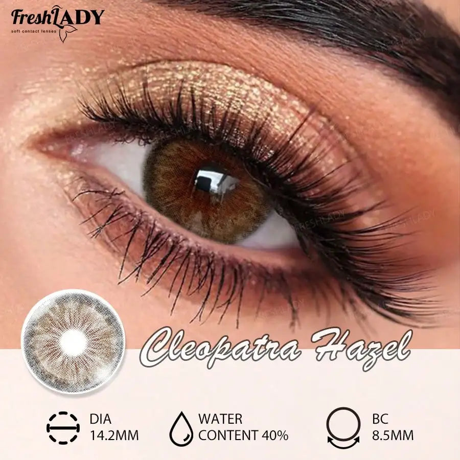 1 Pair Blue Colored Contact Lenses Gray Eye Lenses Natural Eyes Makeup Beauty 14.20mm Yearly Use