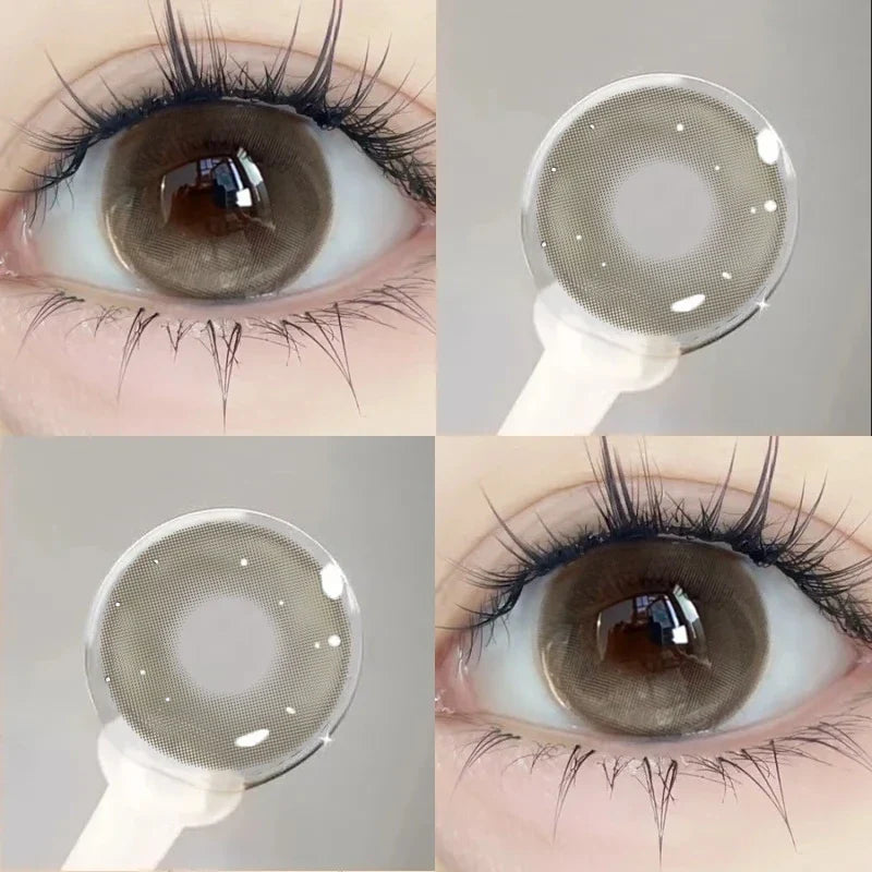 1pair Natural Myopia Lenses Korean Lenses Colored Contact Lenses with Prescription Brown Lenses Soft Grey Beauty Pupil