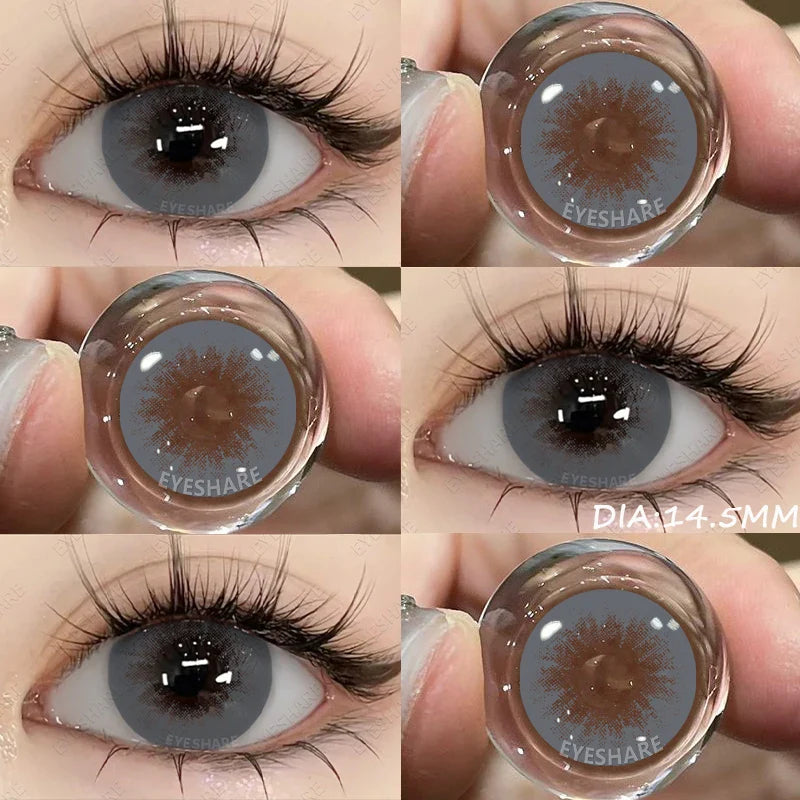 1 Pair 14.5MM Large Diameter Color Contact Lenses Big Eyes Black Contacts For Eyes Brown Lenses Cosmetic Contact Lenses