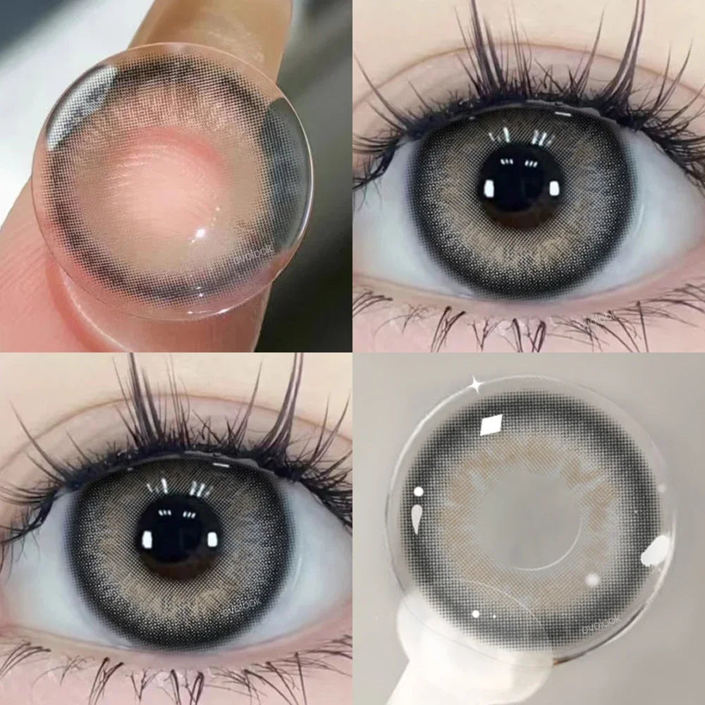 1 Pair Purple Beauty Colored contact lenses For Eyes Halloween Makeup Lens Pupils Fashion Big Eye Lenses Myopia Lenses