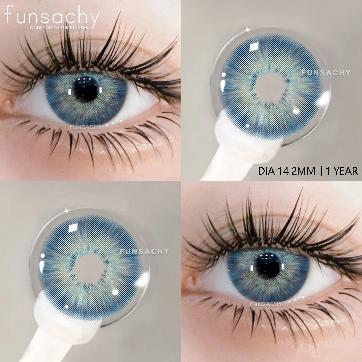1 pair Colorcon Contact Lenses for Eyes Black Lenses Beautiful Cosmetic Pupil Blue Lenses Big Eyes Contacts Lens Yearly