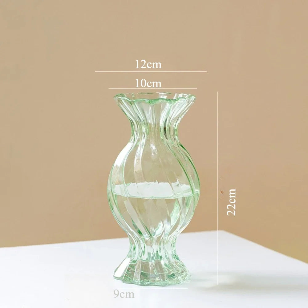Modern Textured Glass Vase Decorative Flower Arrangement Container for Tabletop Wedding Party Indoor Home Decor