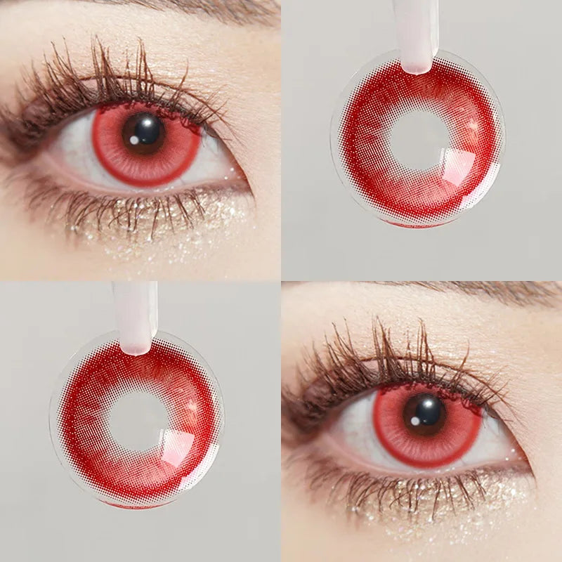 2pcs Cosplay Color Contact Lenses Anime Golden Yellow Pupil 6months Halloween Cute Eye Circle Lens 14.2mm