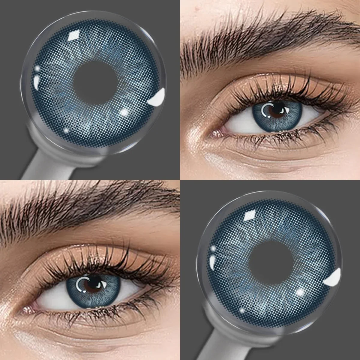 1 Pair White Black Block Eyes Cosplay Contacts Lenses for Coser Anime Colored Lenses Small Pupil Natural Cosmetic Lens