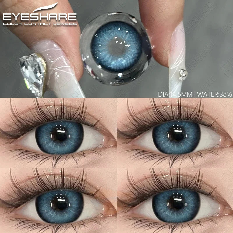 1pair Fashion Color Contact Lenses for Eyes Natural Brown Eyes Contacts Lenses Colorful Makeup Gray Eyes Lenses Yearly