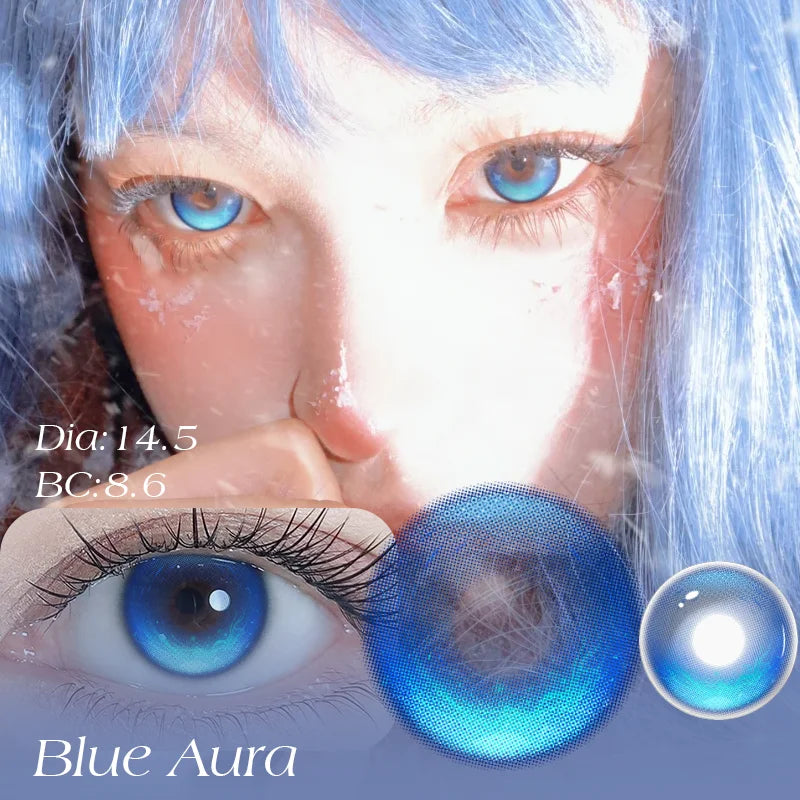 1 Year 2Pcs Korean Cosplay Colored Contact Lenses Cyber Pink Anime Halloween Foggy Red Color with Power