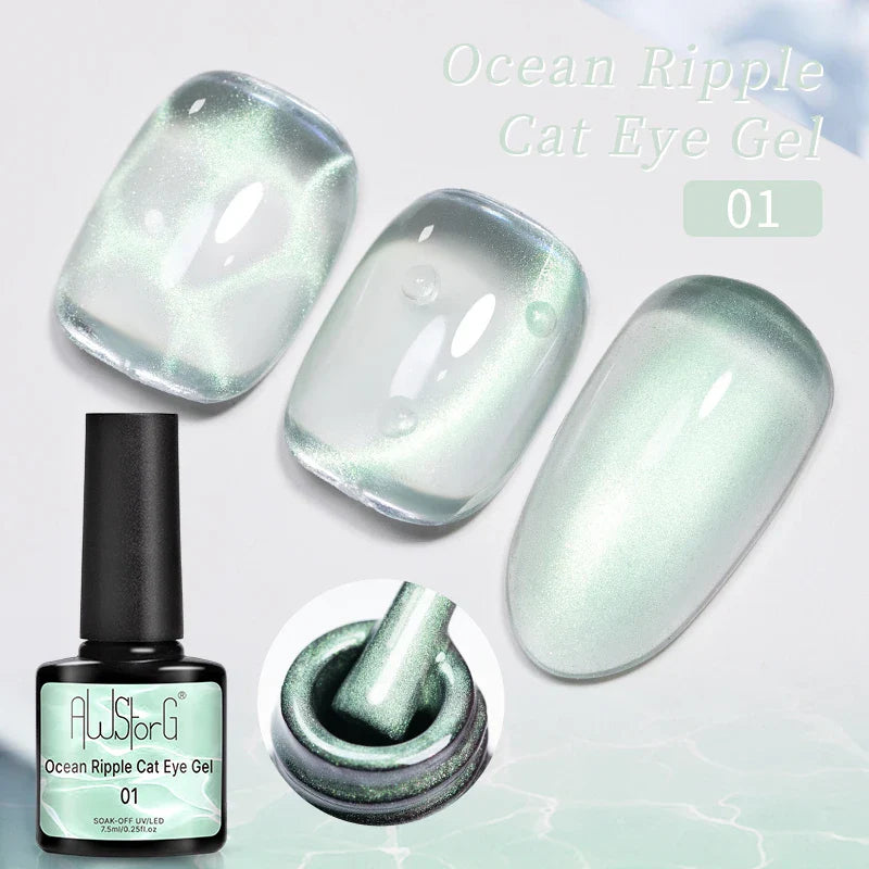 7.5ml Golden Gradient Cat Eye Nail Polish Gel Phototherapeutic Gel Soak Off Nail Magnetic Gel Polish Nail Art DlY