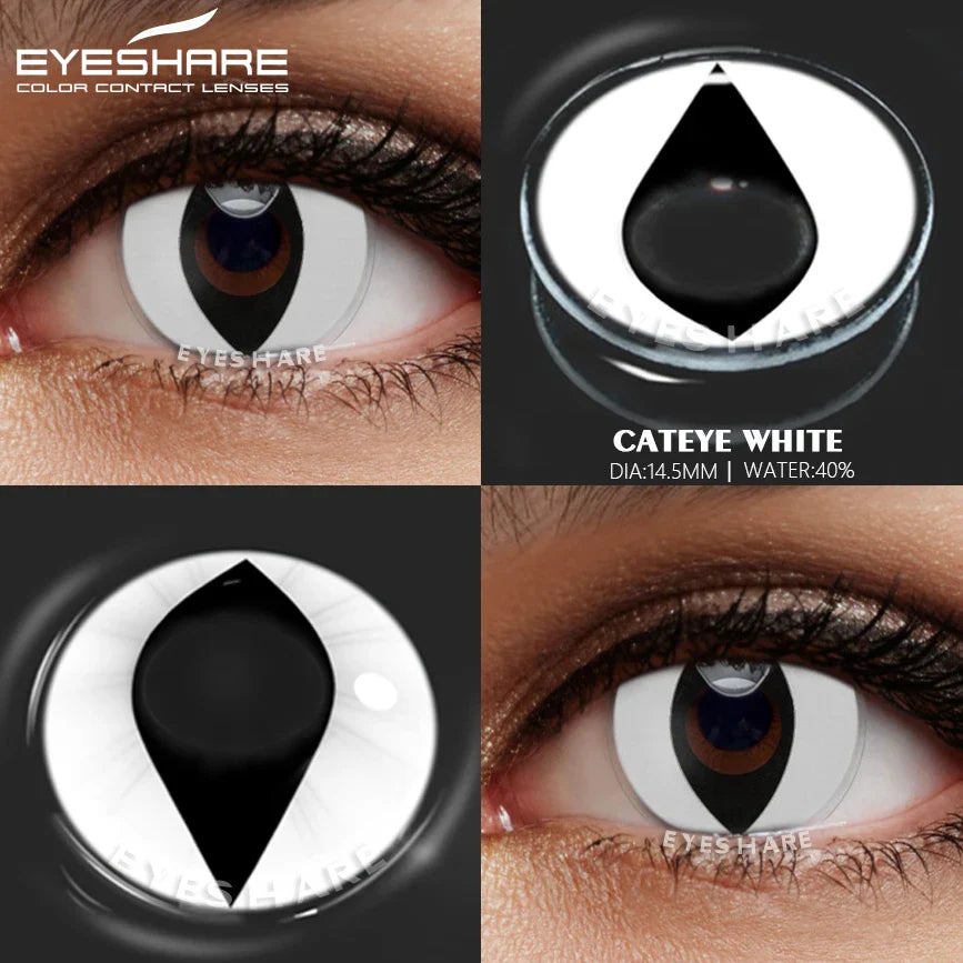 1 Pair yellow cosplay color contact lenses for eyes crazy Halloween cat Eye makeup Role playing Eye cosmetics red lens