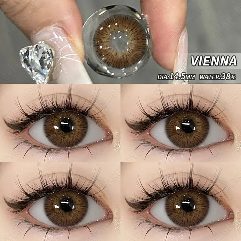 1pair Colored Contact Lenses Yearly Natural Look Brown Lenses Gray Contacts Blue Lenses Fast Delivery Green Eye Lenses