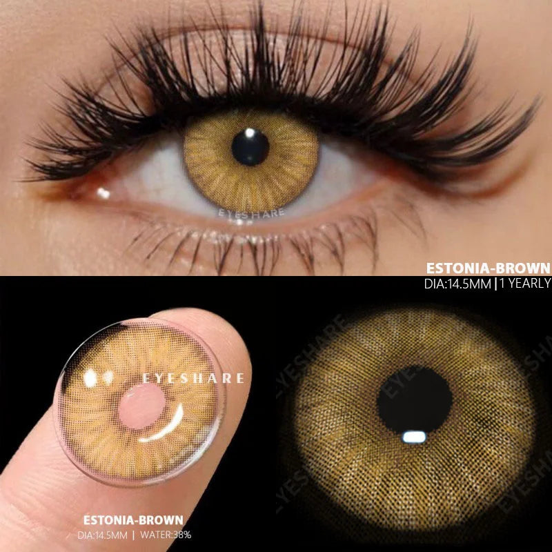1 Pair New Colored Contact Lenses Fashion Green Eyes Lenses Natural Blue Lenses Gray Contacts Fast Delivery Yearly Lens