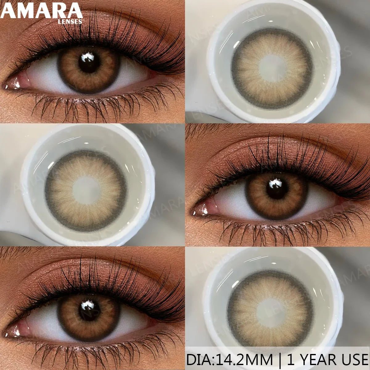 Brown Color Contacts for Eyes Makeup Eyes Lenses Gray Pupils Blue Eyes Contacts Colorful Makeup Black Lens for Party