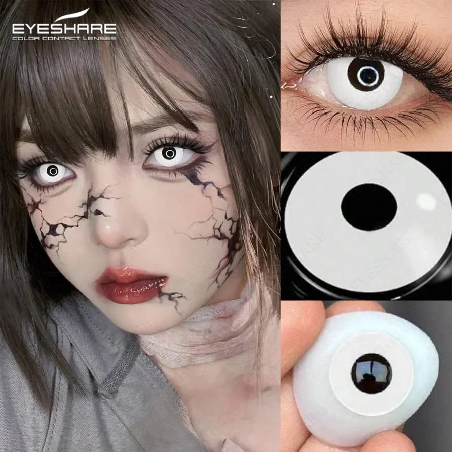 Halloween Makeup Cosplay White Lens Cosplay Contact Lens Beauty Cosmetics Colored Contacts Black Lenses Circle Red Lens