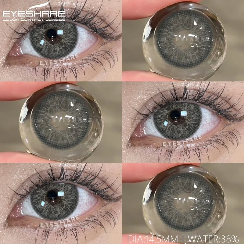 2Pcs Natural Color Contact Lenses for Eyes Korean Brown Lenses Beauty Fashion Gray Lense Blue Eye Lenses Pink Contacts
