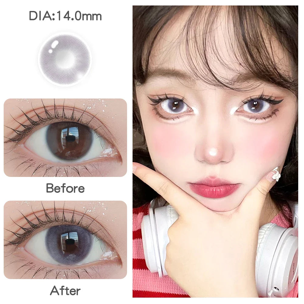 Natural Purple Contact Lenses for Eyes Myopia Beauty Eye Lenses Fashion Color Pupils 2pcs/pair Blue Lens Brown Lenses