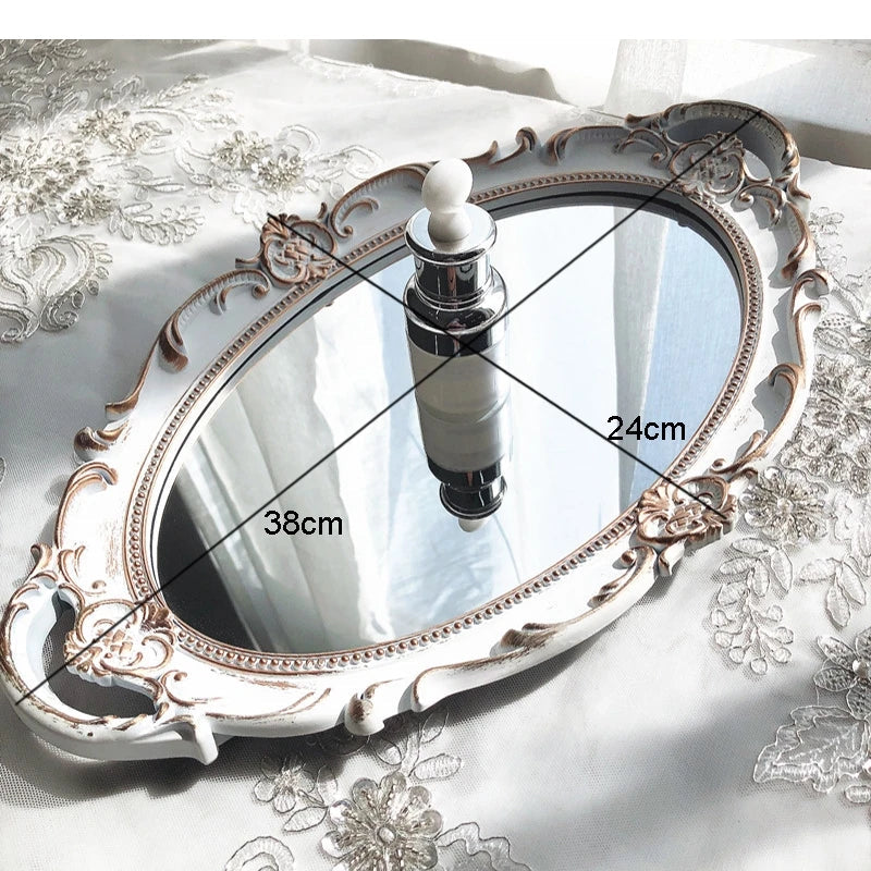 Plastics Storage Trays Retro Cosmetics Jewelry Shelves Household Mirror Surface Bathroom Supplies Plates