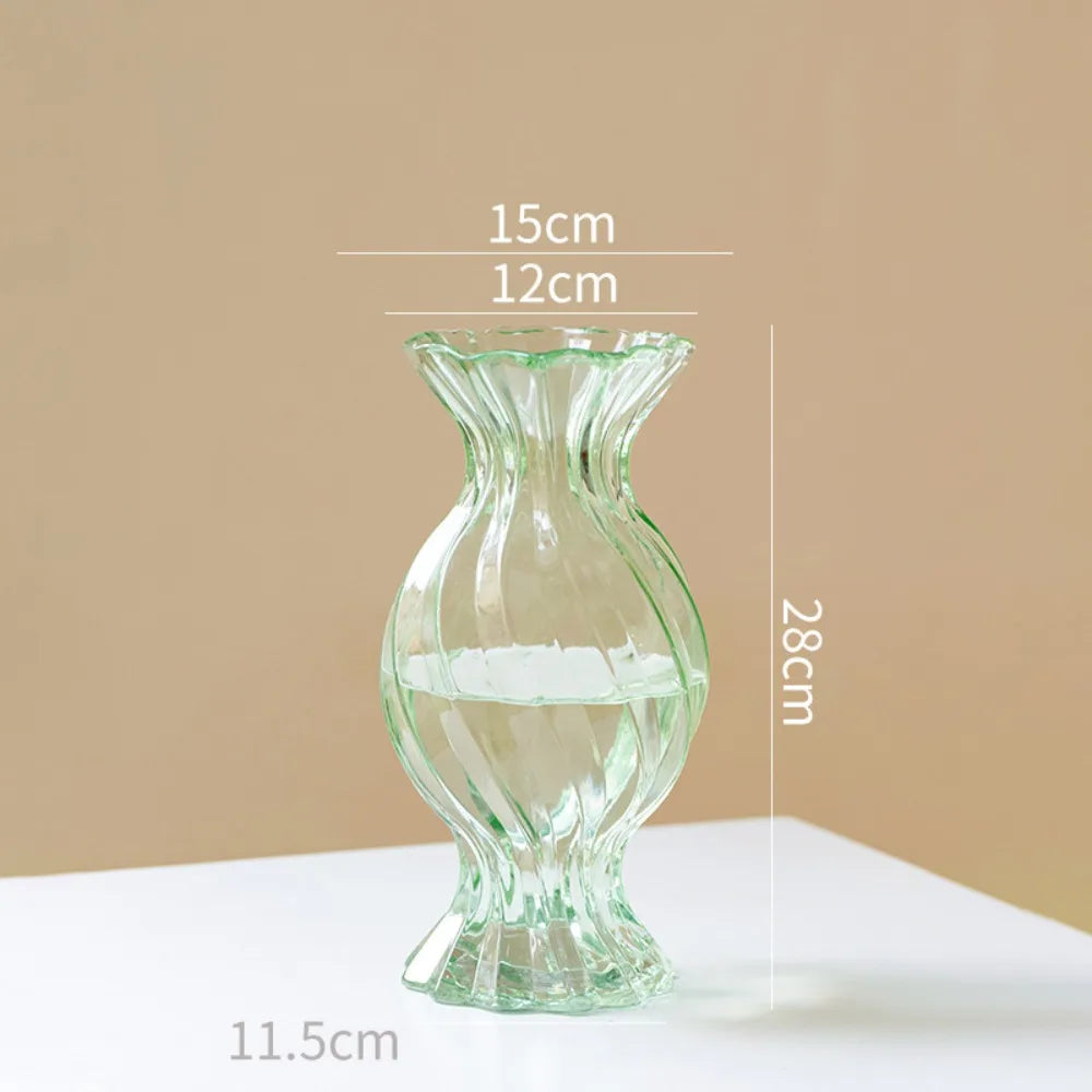 Modern Textured Glass Vase Decorative Flower Arrangement Container for Tabletop Wedding Party Indoor Home Decor