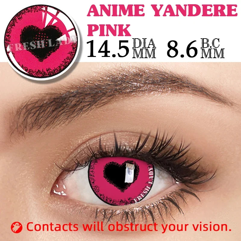 1 Pair Halloween Cosplay Contact Lenses Ai  Rubi Ruby Akuamarin Kana Cosplay Pink Lenses Purple Anime Lenses