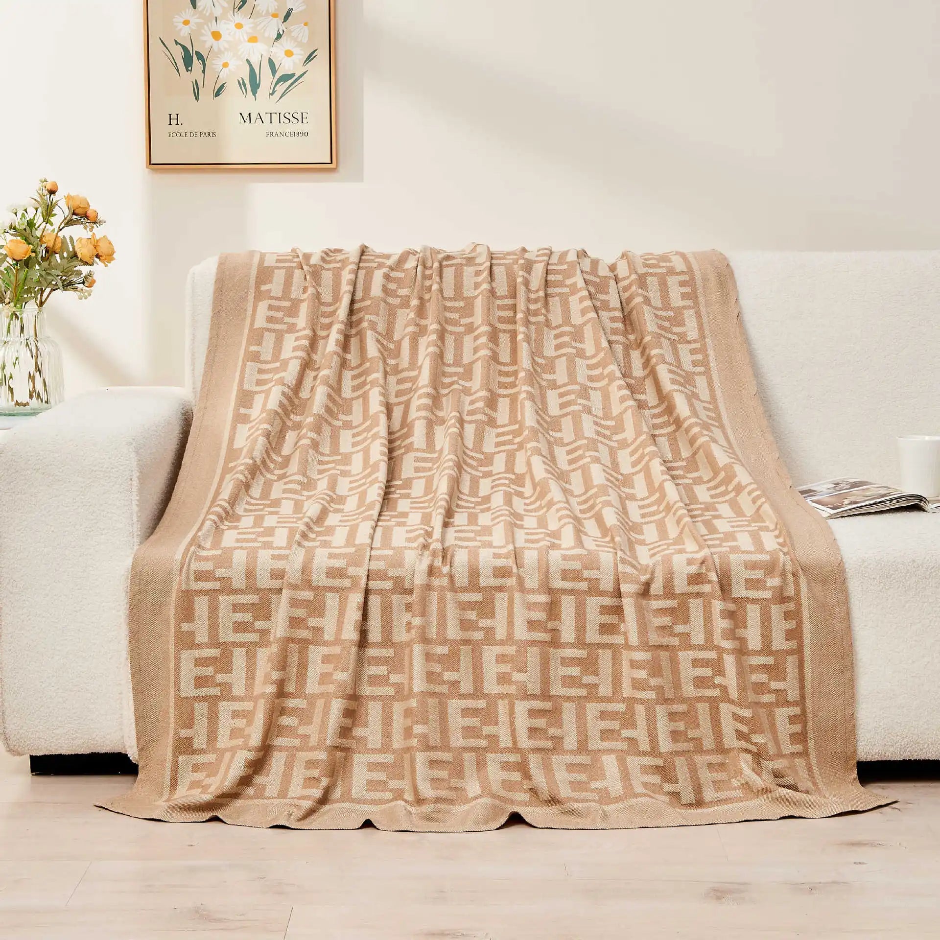 Airline First Class Cabin Blanket Cover Jacquard Airplane Office Nap Bed Throw Blanket Outdoor Portable Plaid Coraline Blankets