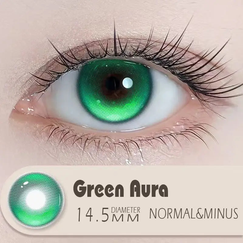 New 1Pair Blue Colored Contact Lenses for Halloween Cosplay Yearly Wear with Degree Comic Makeup Eyewear Cosplay