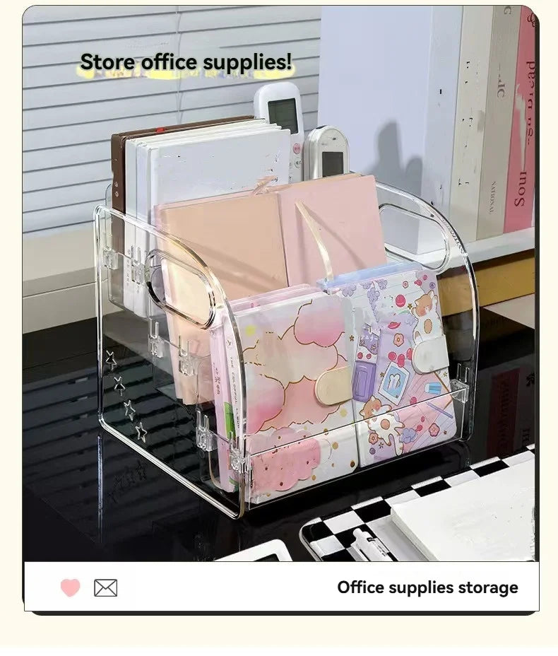 1pc/Transparent Acrylic Cosmetic Organizer, Desktop Drawer-Style Compartmentalized Storage Box