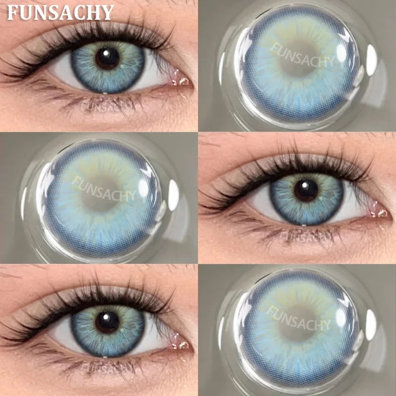 1 Pair New Color Contact Lenses for Eye Beautiful Pupil Fashion Blue Soft Lenses Gray Natural Contacts Yearly Cosmetics