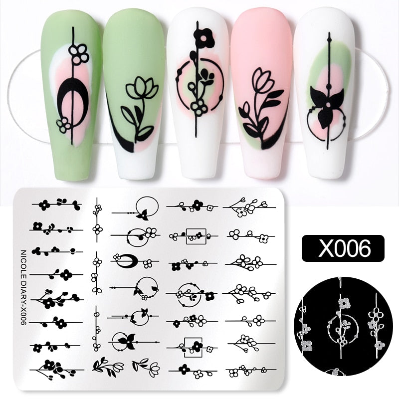 Halloween Series Nail Art Stamping Plates Snake Butterfly Designs Nail Polish Flower Printing Stamp Template Tools