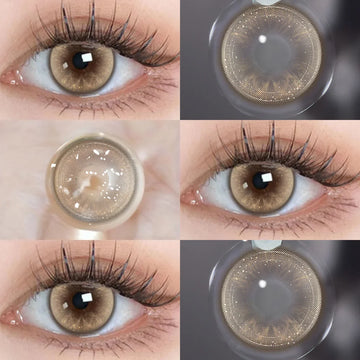 14.2mm Amour Brown Colored Contact Lenses for Eyes Beauty Cosmetic Half Year Disopsable Eye-Enlarging Soft Makeup Lens