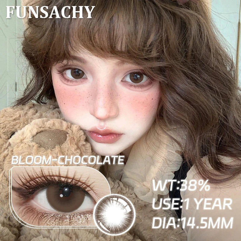 1 Pair Myopia 0~-8.00 Degree Color Contact Lenses for Eyes Natural Lenses with Prescription Diopter Eye Contacts Yearly