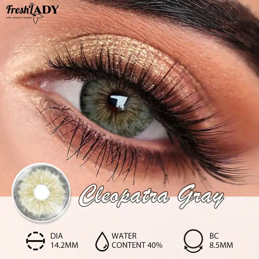1 Pair Blue Colored Contact Lenses Gray Eye Lenses Natural Eyes Makeup Beauty 14.20mm Yearly Use