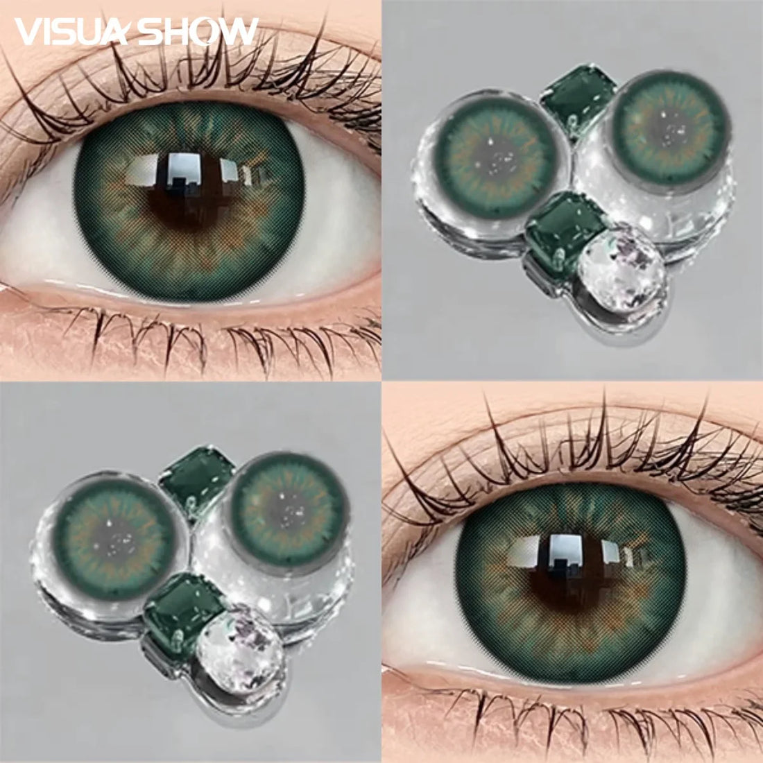 Green Colored Contact Lenses for Eye 2PCS Natural Beauty-health Color Lenses Beauty Pupils Cosmetics Half Yearly Use