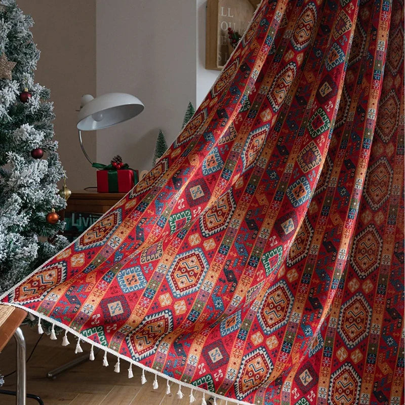 Red White Plaid Curtains Blackout Check Pattern Rod Pocket for Living Room Bedroom Christmas Decoration Semi Sheer Window Drapes