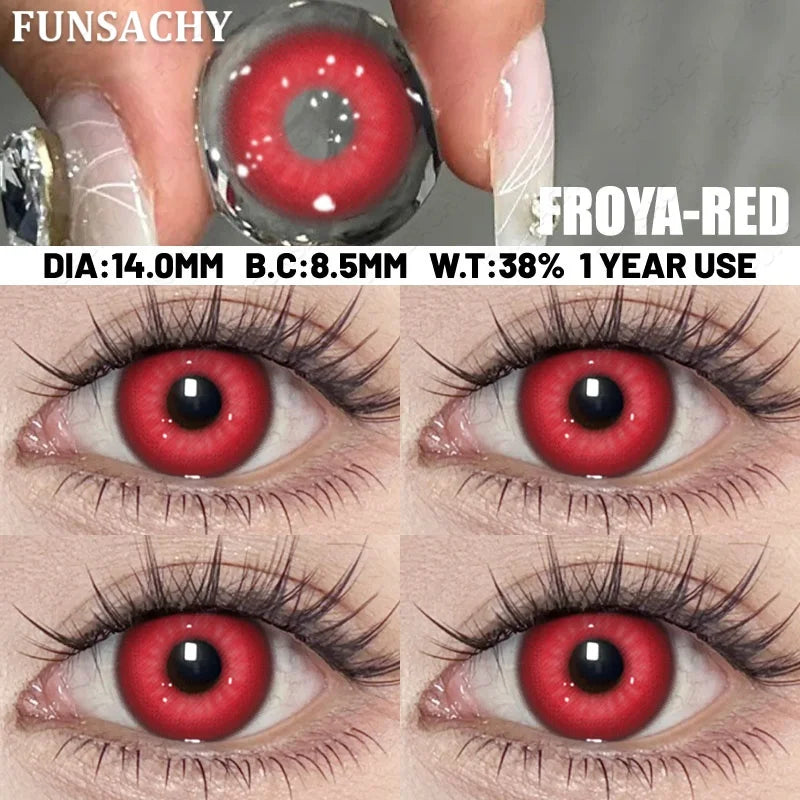 1 Pair Cosplay Demon Contact Lenses for Eyes Anime Lenses for Halloween Colorcon y2k Eye Contacts Cosmetic Red Softlens