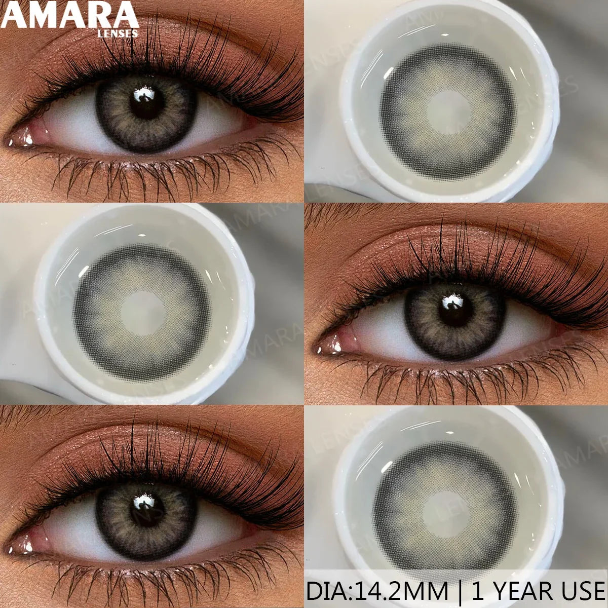 Brown Color Contacts for Eyes Makeup Eyes Lenses Gray Pupils Blue Eyes Contacts Colorful Makeup Black Lens for Party