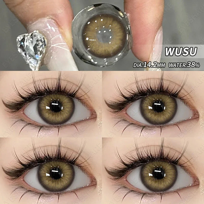 1pair Colored Contact Lenses Yearly Natural Look Brown Lenses Gray Contacts Blue Lenses Fast Delivery Green Eye Lenses