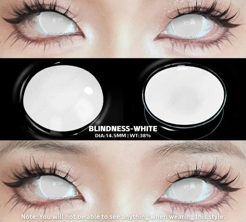 1Pair Halloween Colorful Contact Lenses Anime Cosplay Eye Lenses Multicolored Lens Black Red Mesh White Yearly Contacts